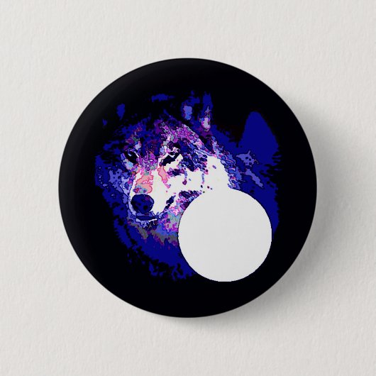 Badge Rond 5 Cm Wolf & Moon (Devant)