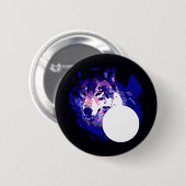 Badge Rond 5 Cm Wolf & Moon (Devant & derrière)