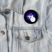Badge Rond 5 Cm Wolf & Moon (En situation)