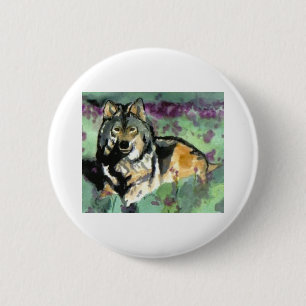 Badge Rond 5 Cm Wolf par Paula Atwell