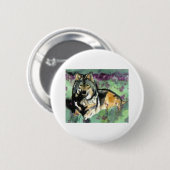 Badge Rond 5 Cm Wolf par Paula Atwell (Devant & derrière)