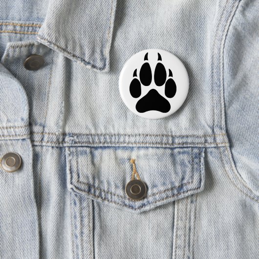 Badge Rond 5 Cm Wolf Paw (En situation)