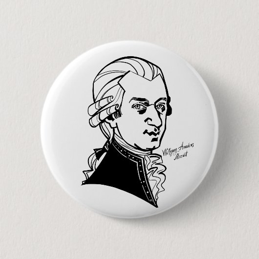 Badge Rond 5 Cm Wolfgang Amadeus Mozart (Devant)