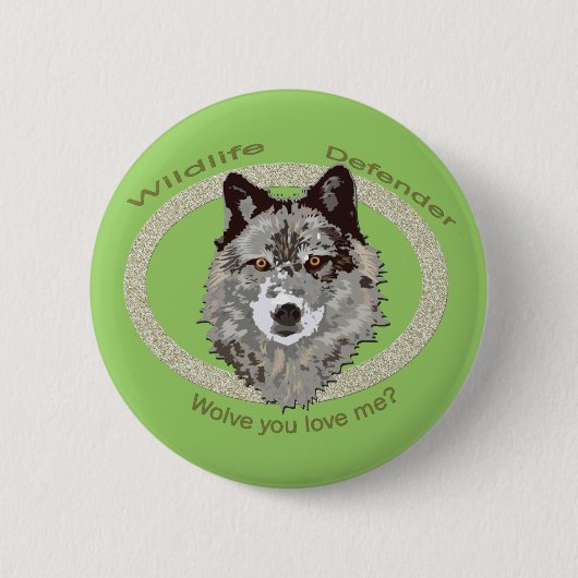 Badge Rond 5 Cm wolve vous m'aimez ? (Devant)
