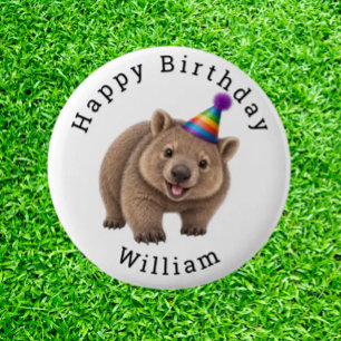 Badge Rond 5 Cm  Wombat de fête mignon