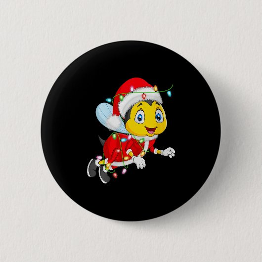 Badge Rond 5 Cm Womens Bees Christmas Lights Santa Costume Cute An (Devant)