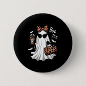 Badge Rond 5 Cm Womens Coquette Leopard Ghost Coffee Boo-jee Hallo (Devant)