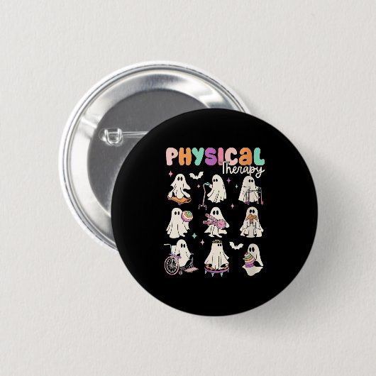 Badge Rond 5 Cm Womens Cute Ghost Physical Therapy Pt Physical The (Devant & derrière)