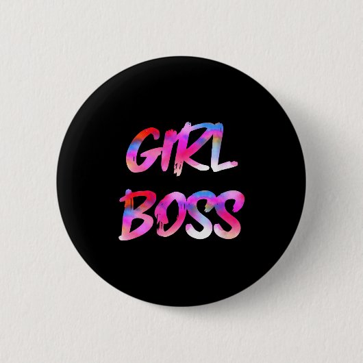 Badge Rond 5 Cm Womens Girl Boss V-neck  (Devant)
