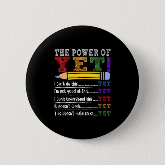 Badge Rond 5 Cm Womens Growth Mindset Teacher Motivational Sitive  (Devant)