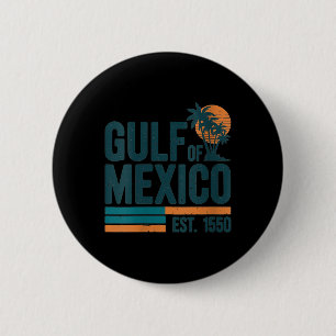 Badge Rond 5 Cm Womens Gulf Of Mexico Est 1550 Retro Vintage V-nec
