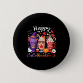 Badge Rond 5 Cm Womens Happy Hallothanksmas Coffee Lover Halloween (Devant)