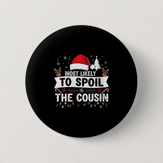 Badge Rond 5 Cm Womens Most Likely To Sil The Cousin Christmas Par (Devant)
