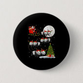 Badge Rond 5 Cm Womens Panda Santa Sleigh Flying Funny Magical Chr (Devant)