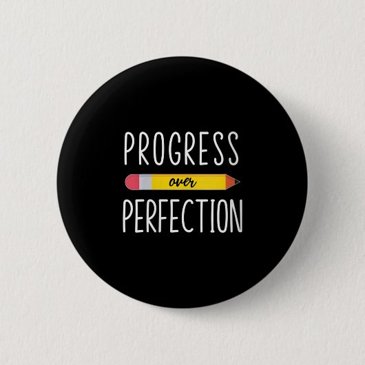 Badge Rond 5 Cm Womens Progress Over Perfection Motivational Back (Devant)