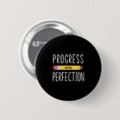 Badge Rond 5 Cm Womens Progress Over Perfection Motivational Back (Devant & derrière)