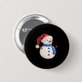 Badge Rond 5 Cm Womens Sparkly Rhinestone Snowman Pajamas Holiday  (Devant & derrière)