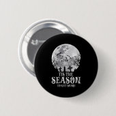 Badge Rond 5 Cm Womens Tis The Season Y Haunted Moon Creepy Hallow (Devant & derrière)