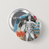 Badge Rond 5 Cm Wonder Woman Collage 2 (Devant & derrière)