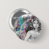 Badge Rond 5 Cm Wonder Woman Collage 6 (Devant & derrière)