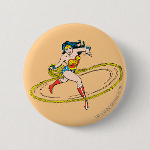 Badge Rond 5 Cm Wonder Woman entouré de Lasso