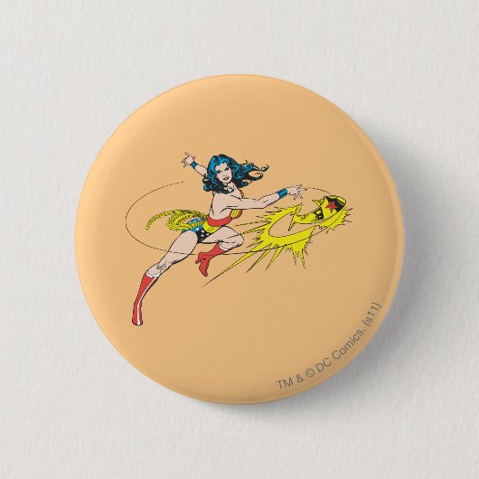 Badge Rond 5 Cm Wonder Woman Jette Couronne (Devant)