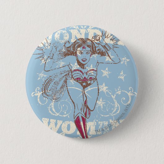Badge Rond 5 Cm Wonder Woman Pow (Devant)