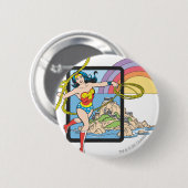 Badge Rond 5 Cm Wonder Woman Rainbow (Devant & derrière)