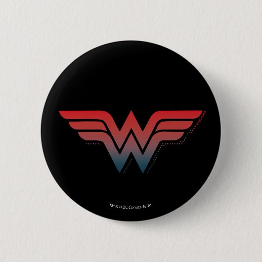 Badge Rond 5 Cm Wonder Woman Red Blue Gradient Logo (Devant)