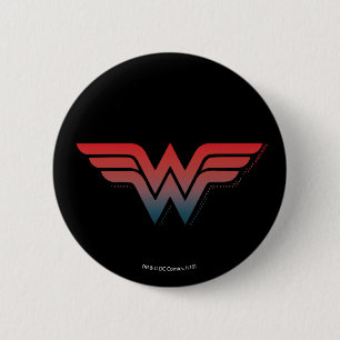 Badge Rond 5 Cm Wonder Woman Red Blue Gradient Logo