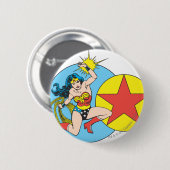 Badge Rond 5 Cm Wonder Woman Red Star (Devant & derrière)