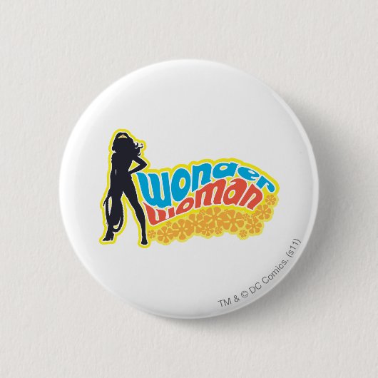 Badge Rond 5 Cm Wonder Woman Silhouette (Devant)