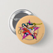 Badge Rond 5 Cm Wonder Woman Star Arrière - plan (Devant & derrière)