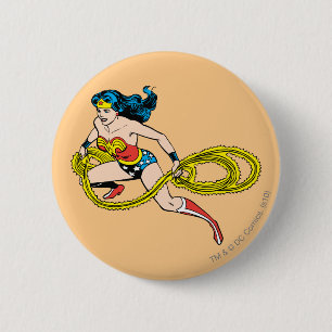 Badge Rond 5 Cm Wonder Woman Swning Lasso Left