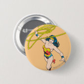 Badge Rond 5 Cm Wonder Woman tient Lasso 2 (Devant & derrière)