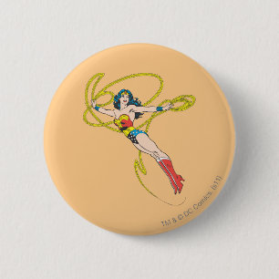Badge Rond 5 Cm Wonder Woman tient Lasso 4