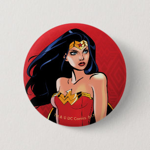 Badge Rond 5 Cm Wonder Woman with Sword - Fierce