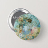 Badge Rond 5 Cm Wonderland - Alice In Wonderland Collage (Devant & derrière)