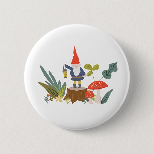 Badge Rond 5 Cm Woodland Gnome (Devant)