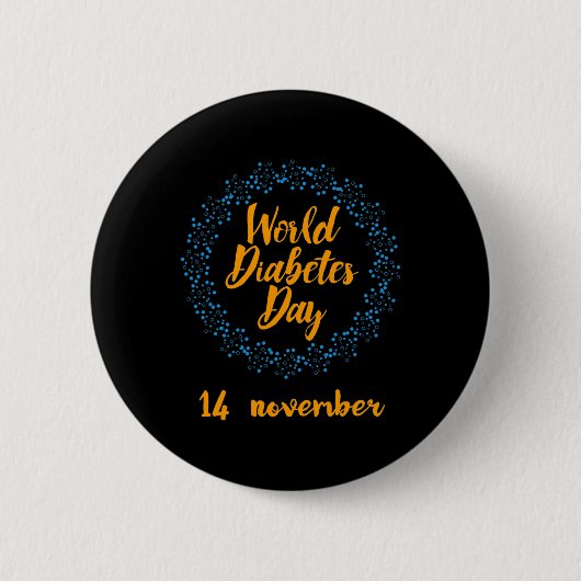 Badge Rond 5 Cm World Diabetes Day  (Devant)