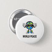 Badge Rond 5 Cm World Peace On Earth Shirt Global Love Peace Sign (Devant & derrière)