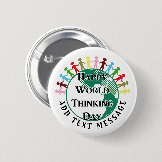 Badge Rond 5 Cm World Thinking Day Pinback Button (Devant & derrière)