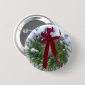 Badge Rond 5 Cm Wreath de Noël (Devant & derrière)