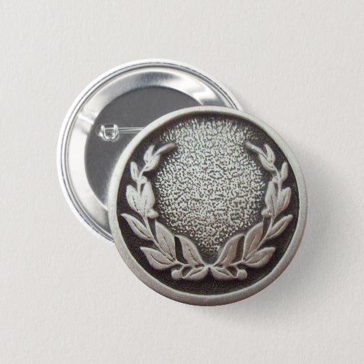 Badge Rond 5 Cm Wreath Silver Laurel (Devant & derrière)