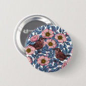 Badge Rond 5 Cm Wrens en rose (Devant & derrière)