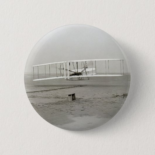 Badge Rond 5 Cm Wright Brothers Flyer First Plane Flight Aviation (Devant)