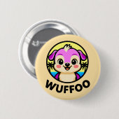 Badge Rond 5 Cm Wuffoo Adventures Cute Kawaii Puppy animation (Devant & derrière)