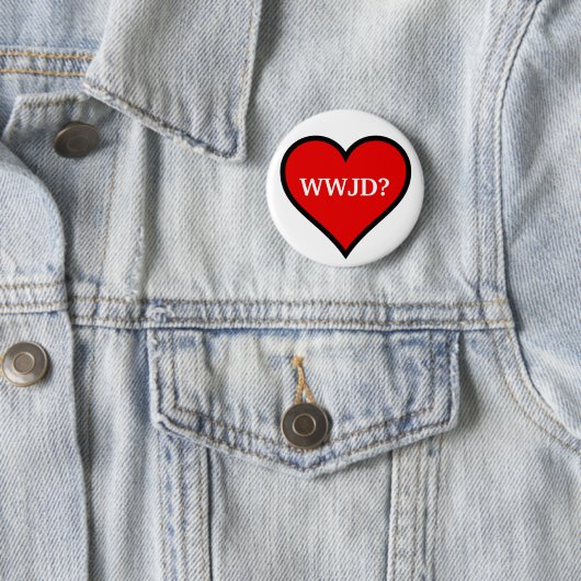 Badge Rond 5 Cm WWJD Heart (En situation)