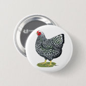Badge Rond 5 Cm Wyandotte : Hen argenté (Devant & derrière)