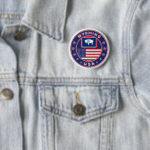 Badge Rond 5 Cm Wyoming (En situation)